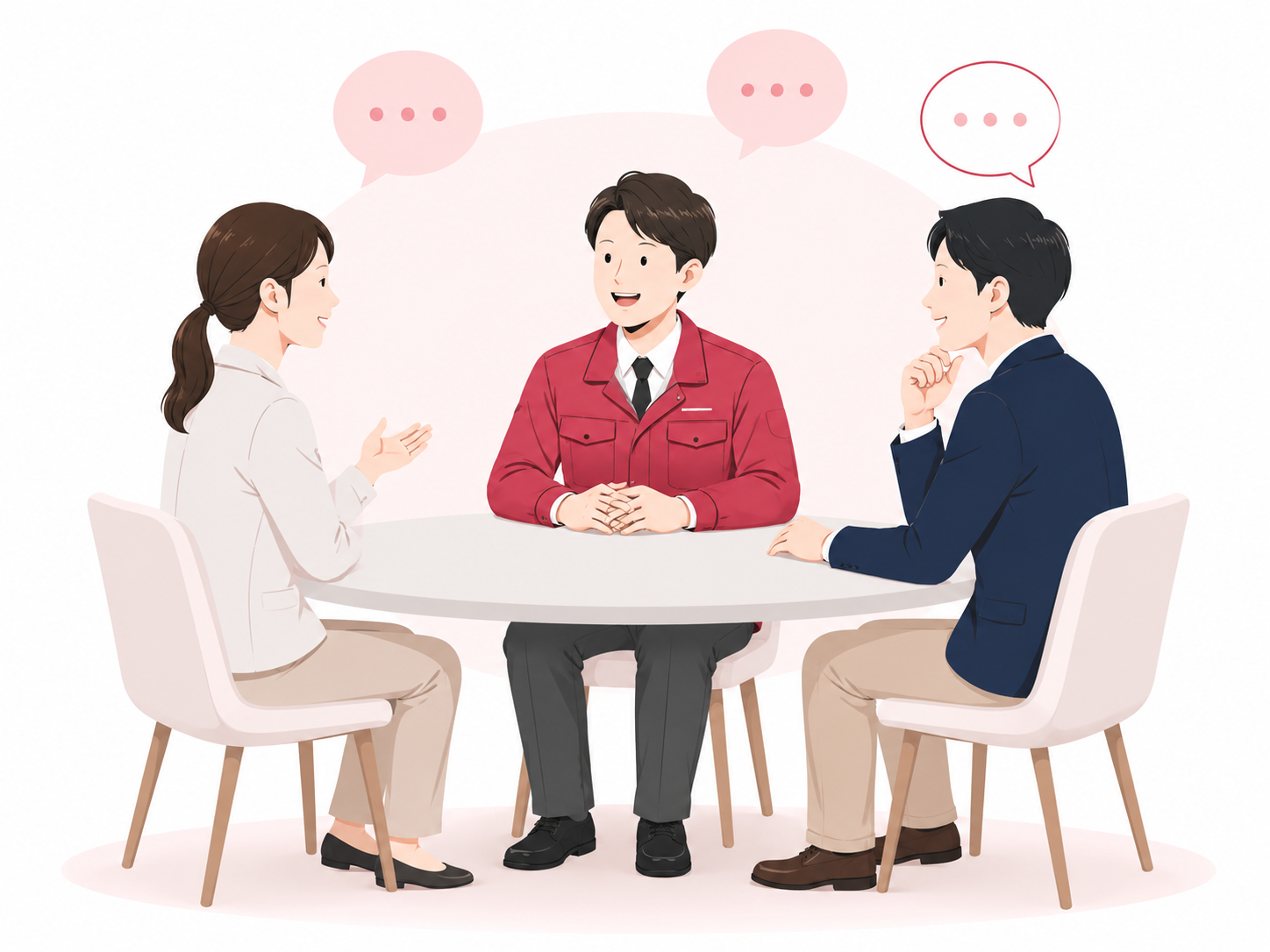社員と直接話すイメージ